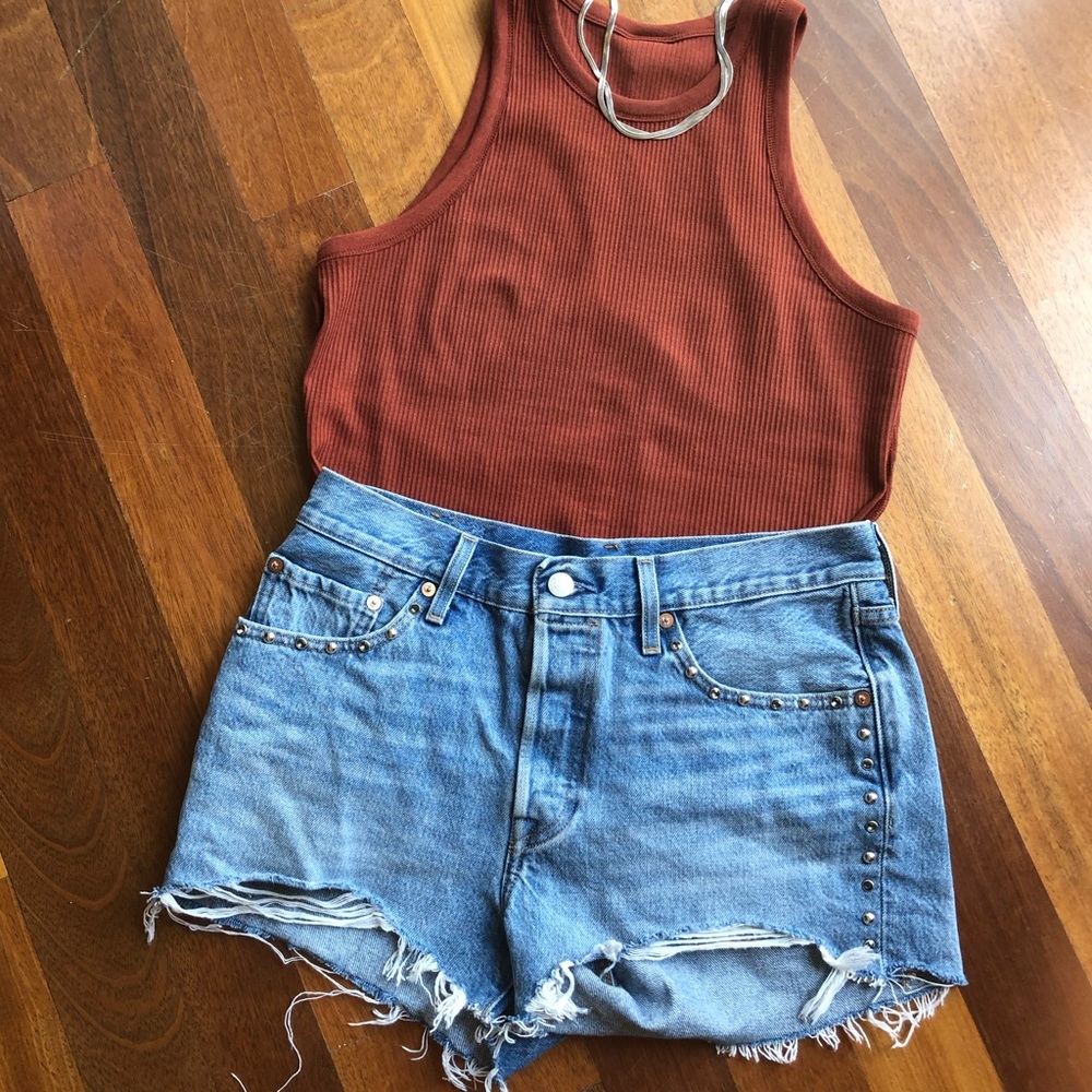 levi’s studded denim shorts